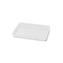 Delfin - Linen 10" x 8" White Melamine Rectangle Tray (10 Per Case) - DFTRC108LT020