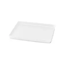 Delfin - Linen 12" x 10" White Melamine Rectangle Tray (10 Per Case) - DFTRC1210LT020