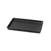 Delfin - Linen 12" x 8" White Melamine Rectangle Tray (10 Per Case) - DFTRC128LT010