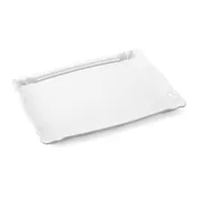 Delfin - Cafe 17" x 13" White Melamine Rectangle Tray (5 Per Case) - DFTRC1713CF020
