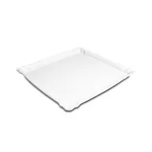 Delfin - Cafe 11" x 11" White Melamine Square Tray (10 Per Case) - DFTSQ11CF020