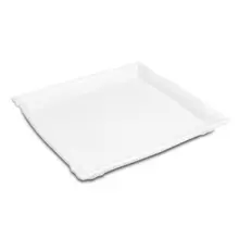 Delfin - Cafe 13" x 13" White Melamine Square Tray (10 Per Case) - DFTSQ13CF020