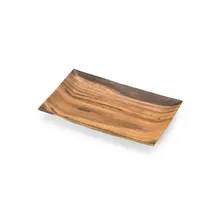 Delfin - Timbered 9.75" x 6" Acacia Melamine Rectangle Tray (6 Per Case) - DFTRC106AC