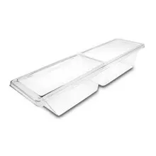 Delfin - 2.5 Gal Clear Rectangle Food Bin W/ 2 Comp (6 Per Case) - DFBFB277D204