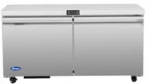 Atosa - 60" Undercounter Refrigerator w/ 2 Solid Swing Doors - AUR60SD