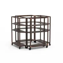 Mogogo - Canvas 84.8" x 73" Dark Brown Bamboo / Brushed Copper Center Stage Display W/ Casters - MGCCAN19DCXW
