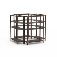 Mogogo - Canvas 84.8" x 73" Dark Brown Bamboo / Brushed Copper Center Stage Display - MGCCAN19DCXF