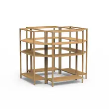 Mogogo - Canvas 84.8" x 73" Bamboo / Brushed Stainless Steel Center Stage Display - MGCCAN19NSXF