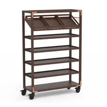 Mogogo - Canvas 48.5" x 18" x 73" Dark Brown Bamboo / Brushed Copper Grab & Go Unit W/ Casters - MGCCAN02DCXW