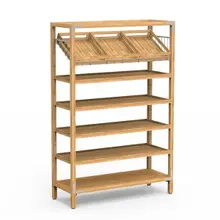 Mogogo - Canvas 48.5" x 18" x 73" Bamboo / Brushed Stainless Steel Grab & Go Unit - MGCCAN02NSXF