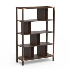 Mogogo - Canvas 48.5" x 18" x 73" Dark Brown Bamboo / Brushed Copper Room Divider - MGCCAN08DCXF