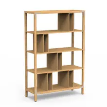 Mogogo - Canvas 48.5" x 18" x 73" Bamboo / Brushed Stainless Steel Room Divider - MGCCAN08NSXF
