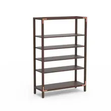 Mogogo - Canvas 48.5" x 18" x 73" Dark Brown Bamboo / Brushed Copper Four Shelf Unit - MGCCAN18DCXF