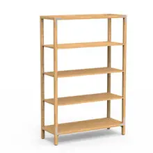 Mogogo - Canvas 48.5" x 18" x 73" Bamboo / Brushed Stainless Steel Three Shelf Unit - MGCCAN14NSXF