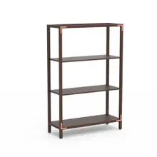 Mogogo - Canvas 48.5" x 18" x 73" Dark Brown Bamboo / Brushed Copper Two Shelf Unit - MGCCAN17DCXF