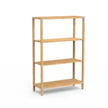 Mogogo - Canvas 48.5" x 18" x 73" Bamboo / Brushed Stainless Steel Two Shelf Unit - MGCCAN17NSXF