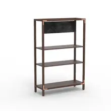 Mogogo - Canvas 48.5" x 18" x 73" Dark Brown Bamboo / Brushed Copper Dessert Station W/ Sign - MGCCAN15DCXF
