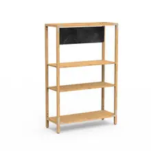 Mogogo - Canvas 48.5" x 18" x 73" Bamboo / Brushed Stainless Steel Dessert Station W/ Sign - MGCCAN15NSXF