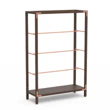 Mogogo - Canvas 48.5" x 18" x 73" Dark Brown Bamboo / Brushed Copper Hanging Unit - MGCCAN10DCXF