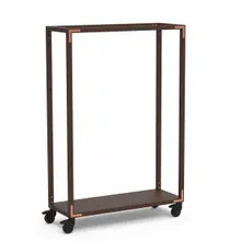 Mogogo - Canvas 48.5" x 18" x 73" Dark Brown Bamboo / Brushed Copper Empty Unit W/ Casters - MGCCAN13DCXW