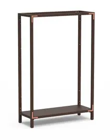 Mogogo - Canvas 48.5" x 18" x 73" Dark Brown Bamboo / Brushed Copper Empty Unit - MGCCAN13DCXF