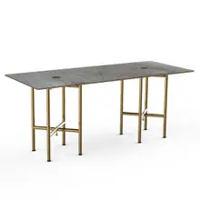 Mogogo - Clix 72" x 30" x 30" Grey Slate / Brushed Brass Rectangular Catering Table - MGCCVG01GBXX
