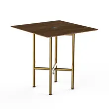 Mogogo - Clix 30" x 30" x 30" Mango Wood / Brushed Brass Square Catering Table - MGCCVS01WBXX