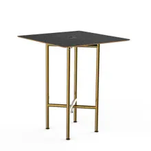 Mogogo - Clix 30" x 30" x 36" Black Marble / Brushed Brass Square Catering Table - MGCCYS01MBXX