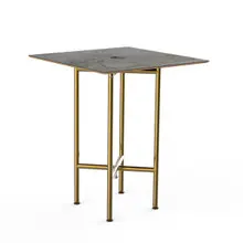 Mogogo - Clix 30" x 30" x 36" Grey Slate / Brushed Brass Square Catering Table - MGCCYS01GBXX