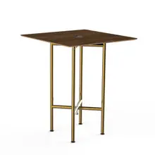 Mogogo - Clix 30" x 30" x 36" Mango Wood / Brushed Brass Square Catering Table - MGCCYS01WBXX