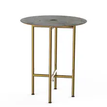 Mogogo - Clix 30" x 36" Grey Slate / Brushed Brass Round Catering Table - MGCCYR01GBXX