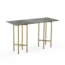 Mogogo - Clix 72" x 30" x 42" Grey Slate / Brushed Brass Rectangular Catering Table - MGCCZG01GBXX