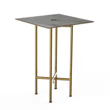 Mogogo - Clix 30" x 30" x 42" Grey Slate / Brushed Brass Square Catering Table - MGCCZS01GBXX
