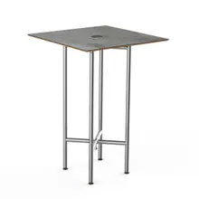 Mogogo - Clix 30" x 30" x 42" Grey Slate / Brushed Stainless Steel Square Catering Table - MGCCZS01GSXX