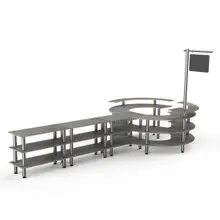Mogogo - Modular 204.5" x 98" x 100" Grey Slate / Brushed Stainless Steel DIY Station W/ Sign - MGCMSA02GSXF