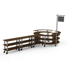 Mogogo - Modular 204.5" x 98" x 100" Mango Wood / Brushed Stainless Steel DIY Station W/ Sign & Casters - MGCMSA02WSXW