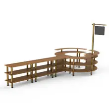 Mogogo - Modular 204.5" x 98" x 100" Bamboo / Brushed Brass DIY Station W/ Sign - MGCMSA02BBXF