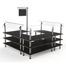 Mogogo - Modular 100.5" x 94.5" Black Marble / Brushed Stainless Steel Self-Service Salad Station - MGCMLB06MSXF
