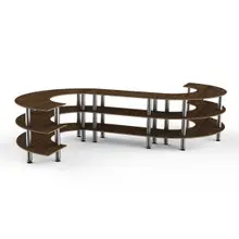 Mogogo - Modular 141" x 129" x 35" Mango Wood / Brushed Stainless Steel Medium S Buffet Station - MGCMSB02WSXF