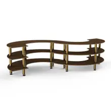 Mogogo - Modular 141" x 76" x 35" Mango Wood / Brushed Brass Small S Buffet Station - MGCMSB03WBXF