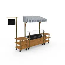 Mogogo - Modular 130" x 33.5" x 95.5" Bamboo / Brushed Brass Classic Cooling Station W/ Canopy & Casters - MGCMLA01BBWW
