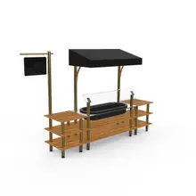 Mogogo - Modular 130" x 33.5" x 95.5" Bamboo / Brushed Brass Classic Cooling Station W/ Canopy - MGCMLA01BBBF