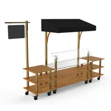 Mogogo - Modular 130" x 33" x 95" Bamboo / Brushed Brass Classic Canopy Station W/ Casters - MGCMLA04BBBW