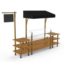 Mogogo - Modular 130" x 33" x 95" Bamboo / Brushed Brass Classic Canopy Station - MGCMLA04BBBF
