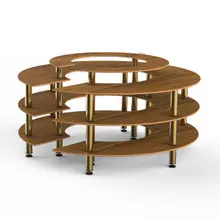 Mogogo - Modular 81.5" x 41" Bamboo / Brushed Brass Round Market - MGCMSB01BBXF