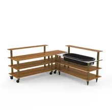 Mogogo - Modular 100.5" x 100.5" x 47.5" Bamboo / Brushed Brass Cooling Corner Station W/ Casters - MGCMLB01BBXW