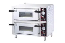 Omcan - 28" Countertop Double Chamber Pizza Oven w/ 18" Chambers - 48368