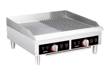 Omcan - 24" Electric Charbroiler w/ Grill & Griddle Plates - CE-CN-2419