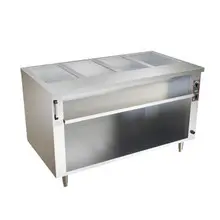 Omcan - 58" 4 Pan Open Well Electric Steam Table w/ Undershelf - 49021