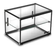 Omcan - 22" Countertop Display Case w/ Square Front Glass & 2 Tiers - 49198